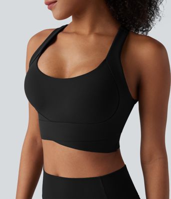 Halara UltraSculpt™ Brassière de sport push-up à maintien moyen avec bretelles croisées ajustables