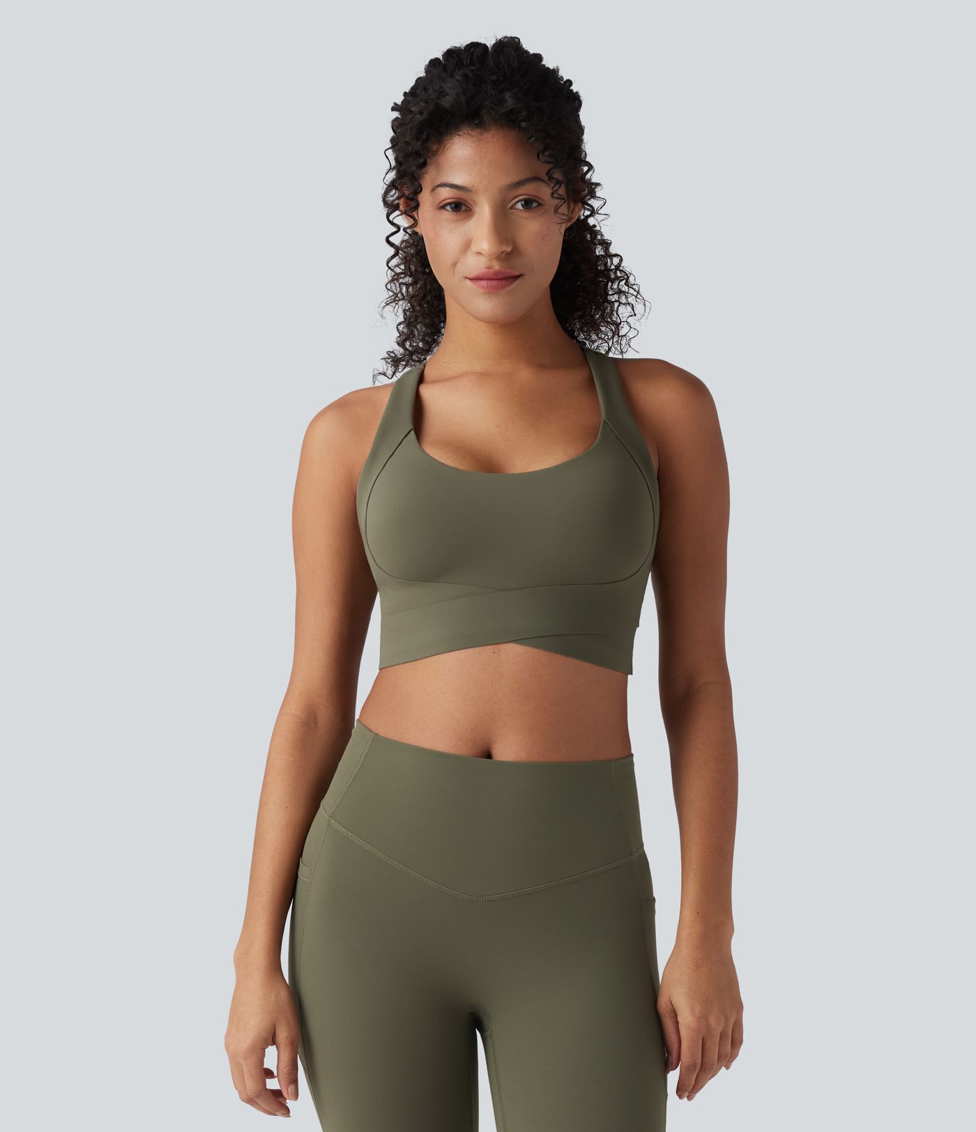 Halara UltraSculpt™ Medium Support Push-Up Crisscross Adjustable Straps Training Sports Bra