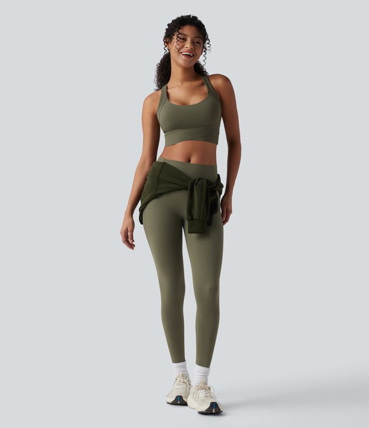 Halara UltraSculpt™ Medium Support Push-Up Crisscross Adjustable Straps Training Sports Bra