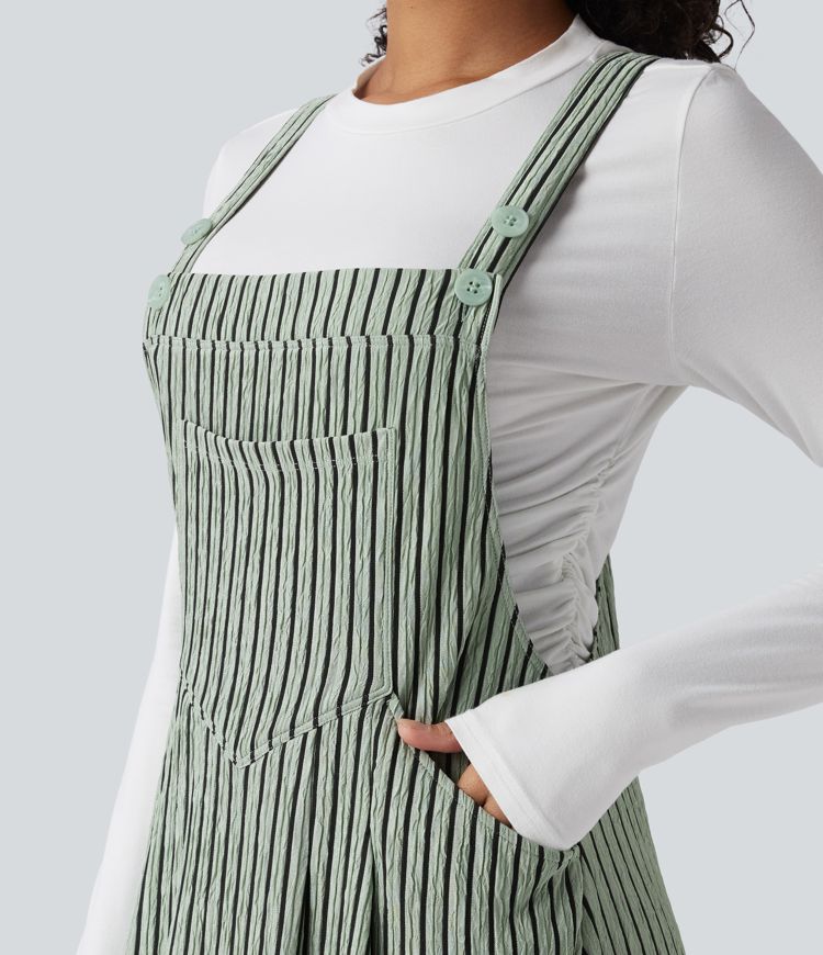 Stripe Flowy Midi Casual Dress with Pockets