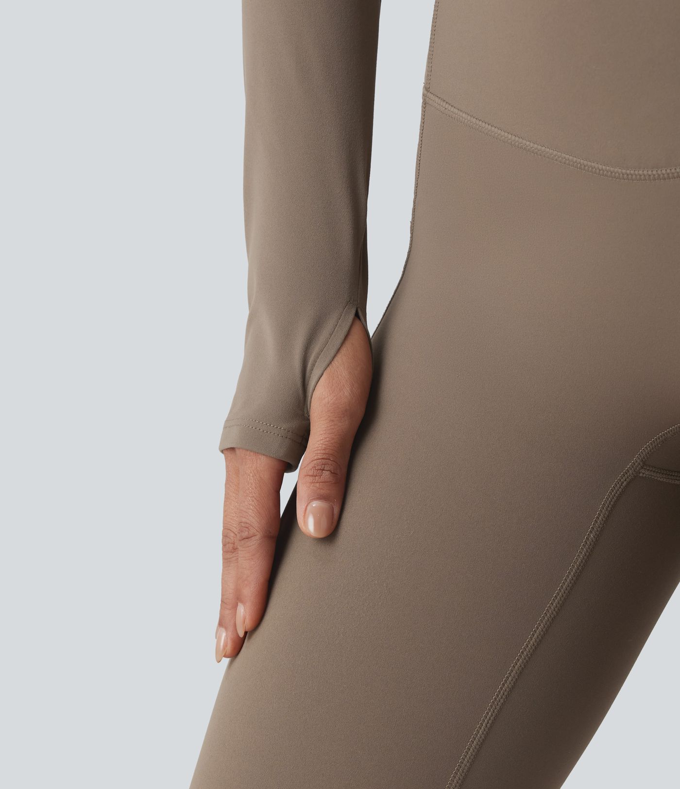 Halara UltraSculpt™ Push-Up Long Sleeve Thumb Holes Crossover Hem Cropped Workout Sports Top