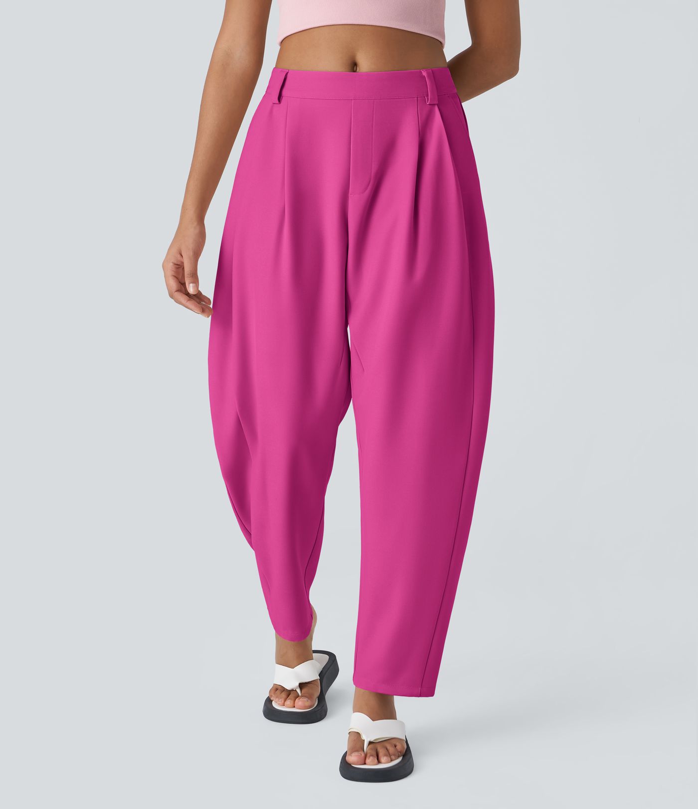 Halara Flex™ Mid Rise Pocket Barrel Leg Work Trousers