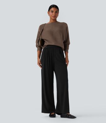 Boat Neck Batwing Sleeve Casual Sweater