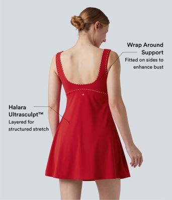 Halara UltraSculpt™ Vestido deportivo mini de tenis 2 en 1 con push-up y bolsillos — Edición Easy Peezy