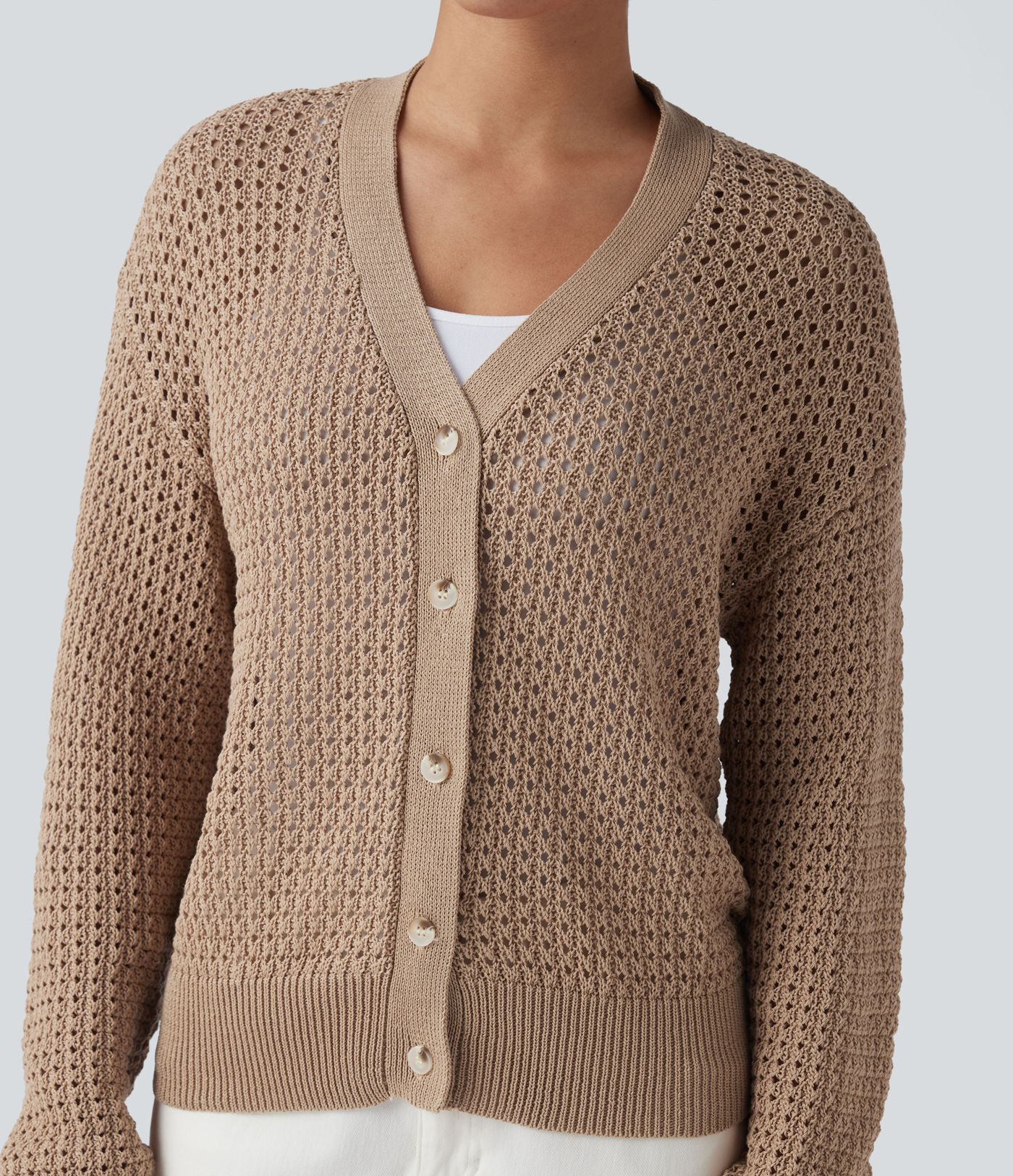 Lässige Strickpullover mit V-Ausschnitt und langen Ärmeln