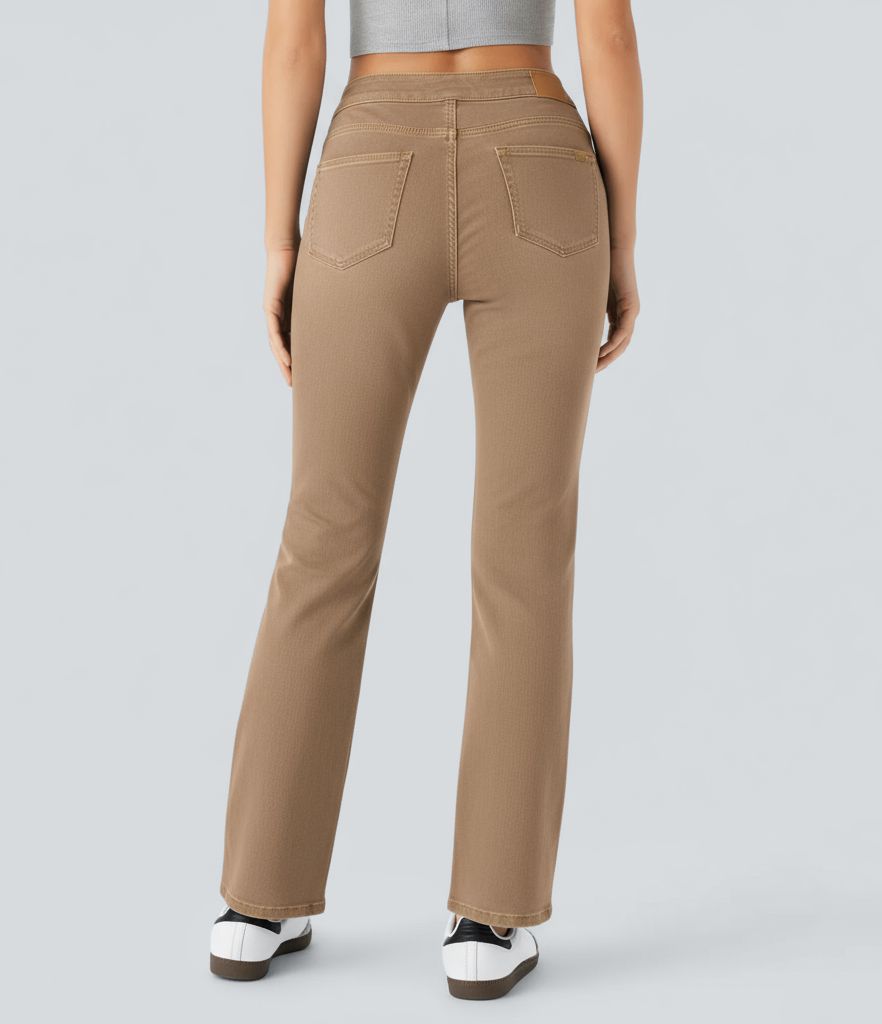 Halara Flex™ Mid Rise Colorful Washed Casual Bootcut Jeans with Pockets