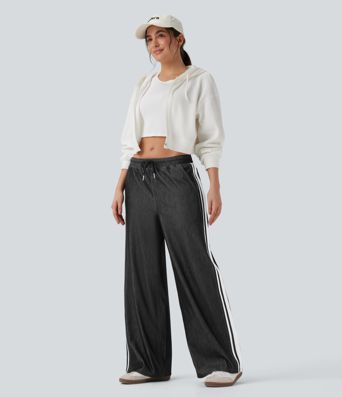 Halara Flex™ Low Rise Drawstring Color Block Striped Casual Baggy Sweatpants Trackpants Jeans with Pockets
