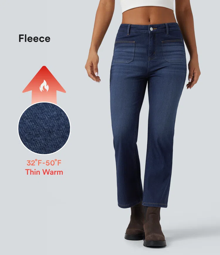 Pageant Blue Denim Halara Flex™ Denim Heat - Bootcut-Jeans aus Denim mit mittelhohem Bund und Seitentaschen / 1