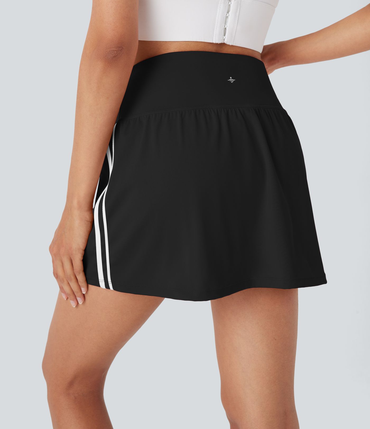 SoftlyZero™ QuickDry High Waisted Tummy Control 2-in-1 Color Block Mini Pickleball Skirt with Pocket