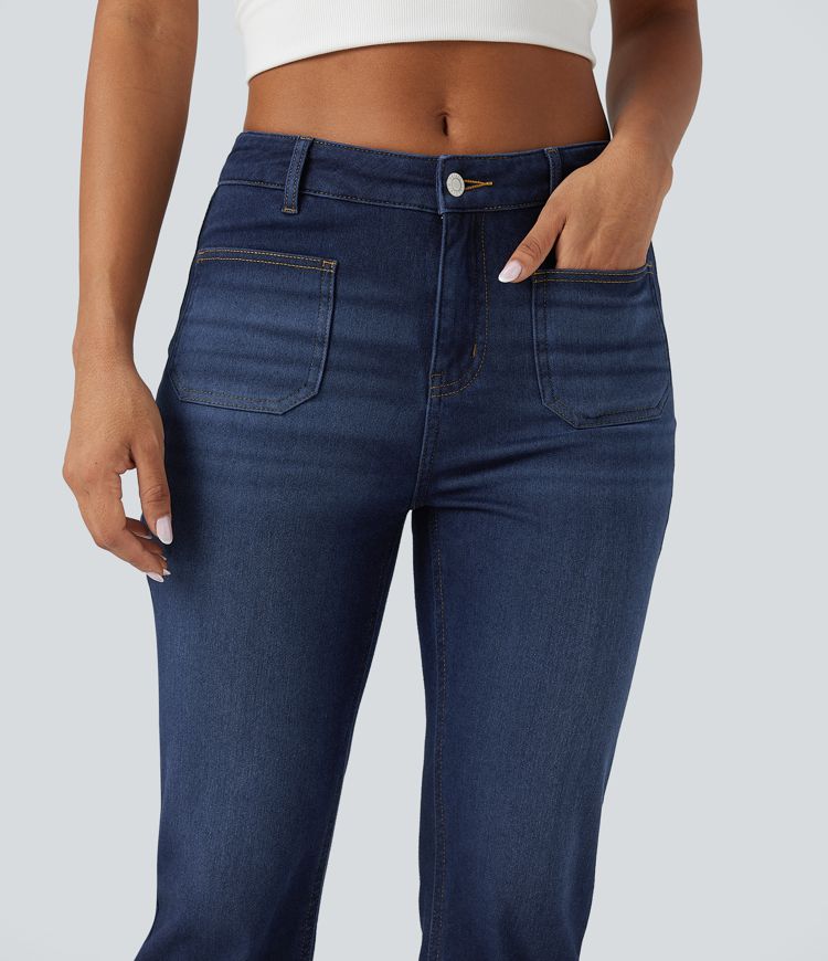 Halara Flex™ Mid Rise Denim Casual Bootcut Jeans with Pockets