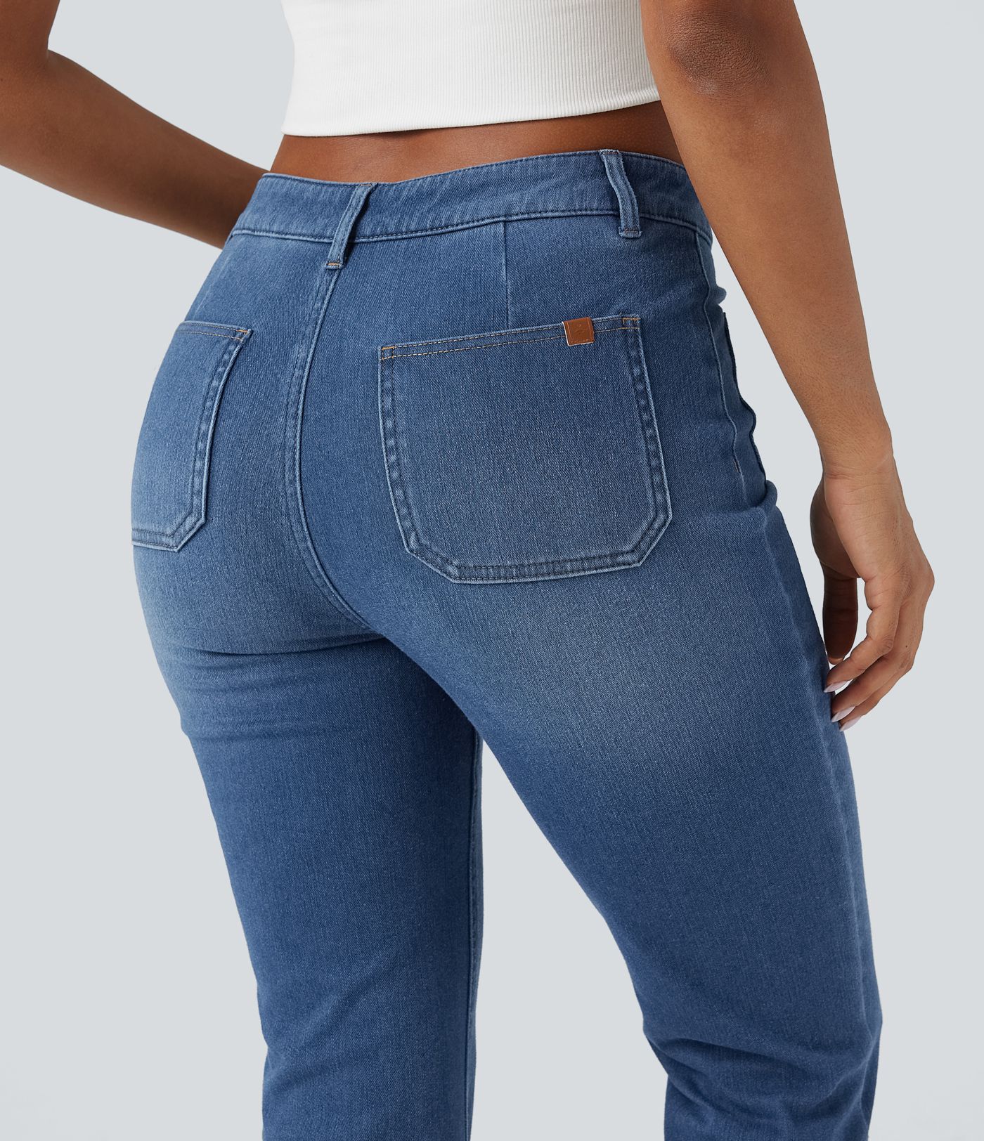 Halara Flex™ Mid Rise Denim Casual Bootcut Jeans with Pockets