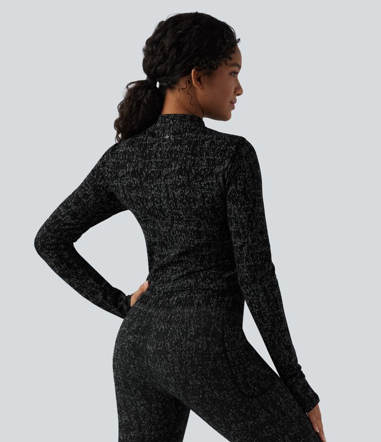 OneForm Seamless Flow chaqueta de yoga con cremallera, mangas largas y aberturas para el pulgar