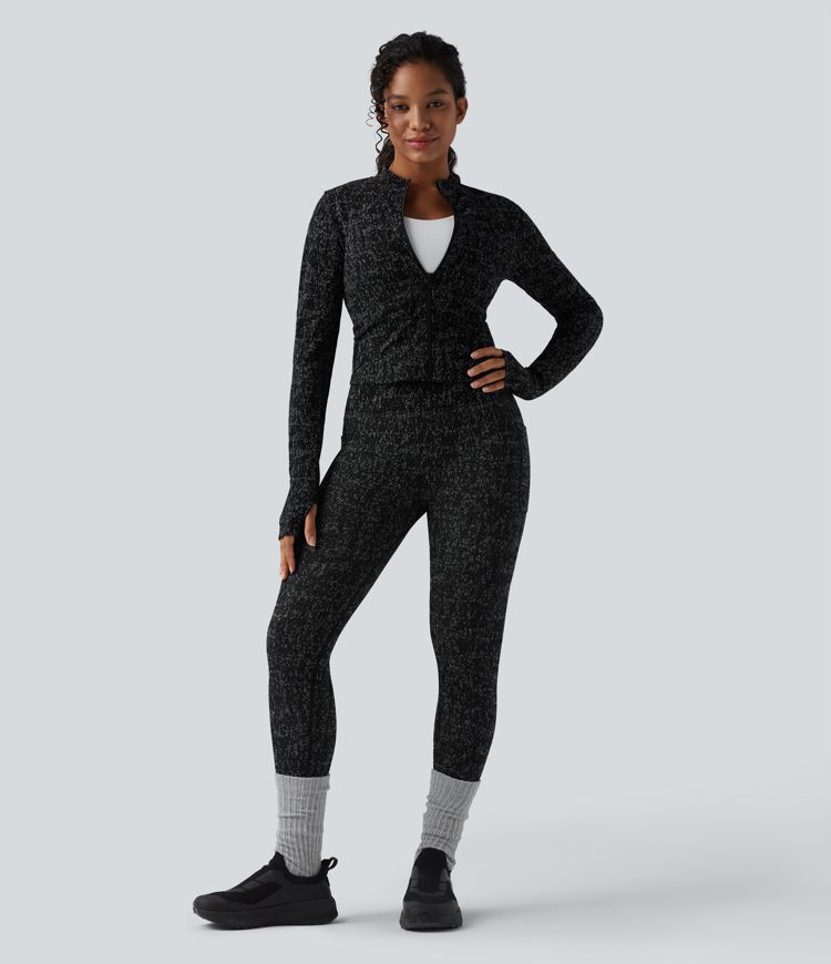 OneForm Seamless Flow chaqueta de yoga con cremallera, mangas largas y aberturas para el pulgar