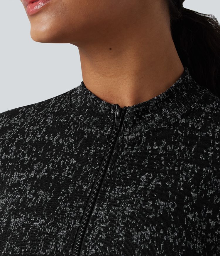 OneForm Seamless Flow chaqueta de yoga con cremallera, mangas largas y aberturas para el pulgar