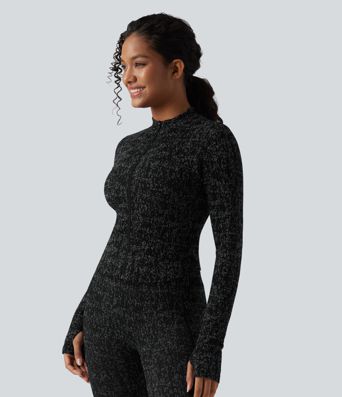 OneForm Seamless Flow chaqueta de yoga con cremallera, mangas largas y aberturas para el pulgar