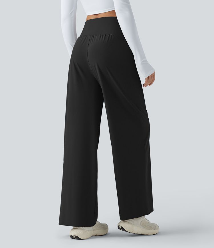 Breezeful™ - Workout-Hose mit hohem Bund, Seitentaschen und geradem Bein - schnelltrocknend