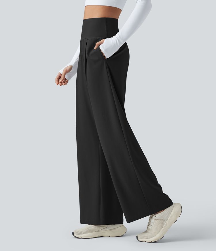 Breezeful™ - Workout-Hose mit hohem Bund, Seitentaschen und geradem Bein - schnelltrocknend