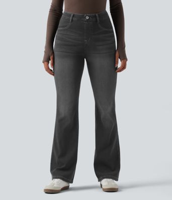 Halara Flex™ High Waisted Tummy Control Butt Lifting Denim Casual Bootcut Leggings with Pockets