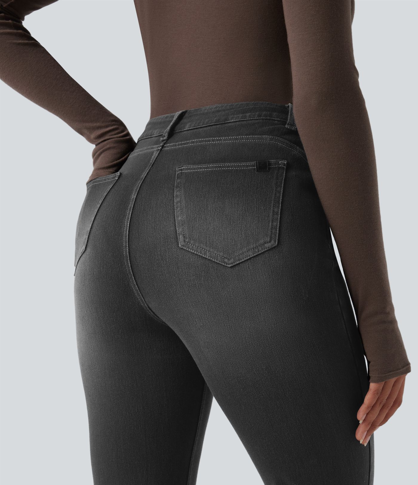 Halara Flex™ High Waisted Tummy Control Butt Lifting Denim Casual Bootcut Leggings with Pockets