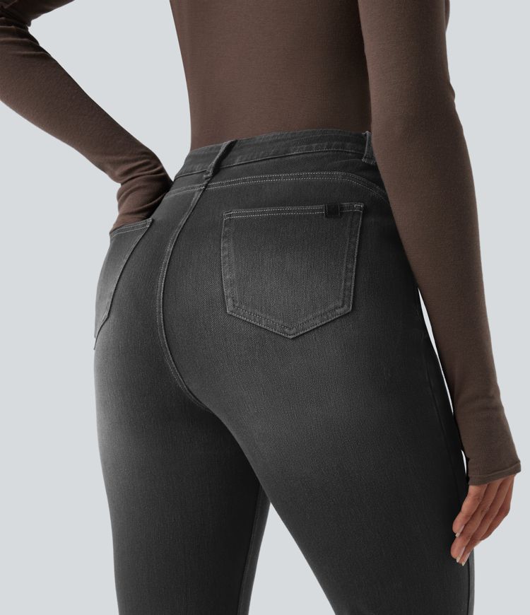 Halara Flex™ High Waisted Tummy Control Butt Lifting Denim Casual Bootcut Leggings with Pockets