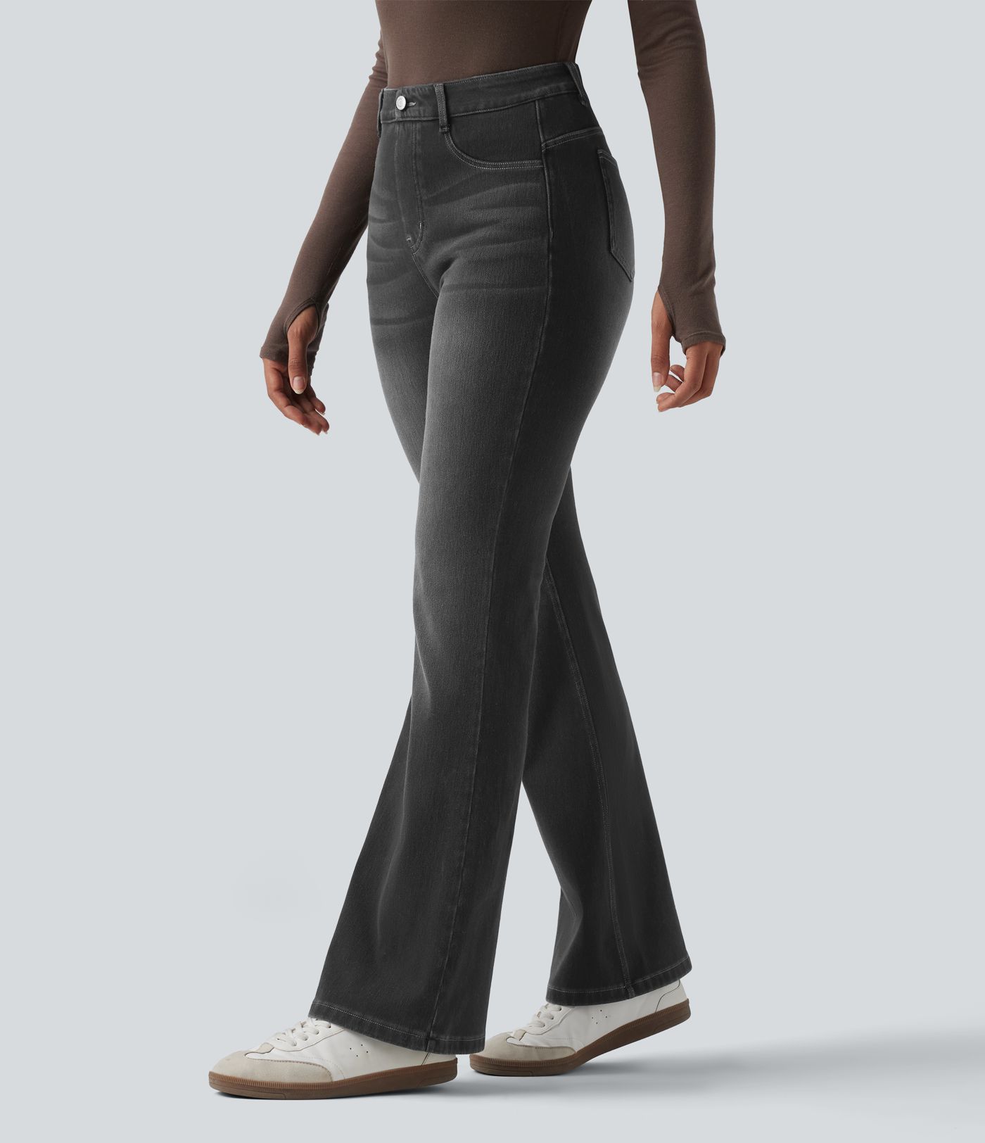 Halara Flex™ High Waisted Tummy Control Butt Lifting Denim Casual Bootcut Leggings with Pockets