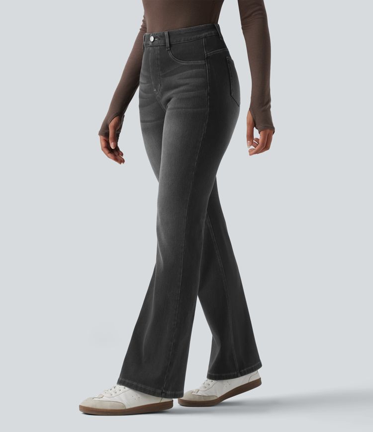 Halara Flex™ High Waisted Tummy Control Butt Lifting Denim Casual Bootcut Leggings with Pockets