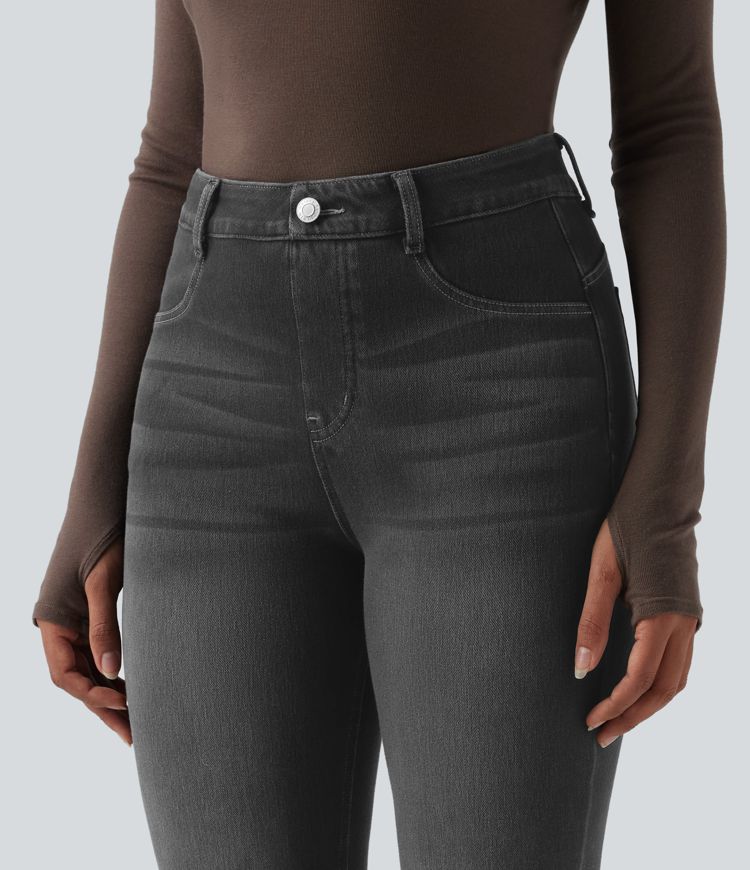 Halara Flex™ High Waisted Tummy Control Butt Lifting Denim Casual Bootcut Leggings with Pockets