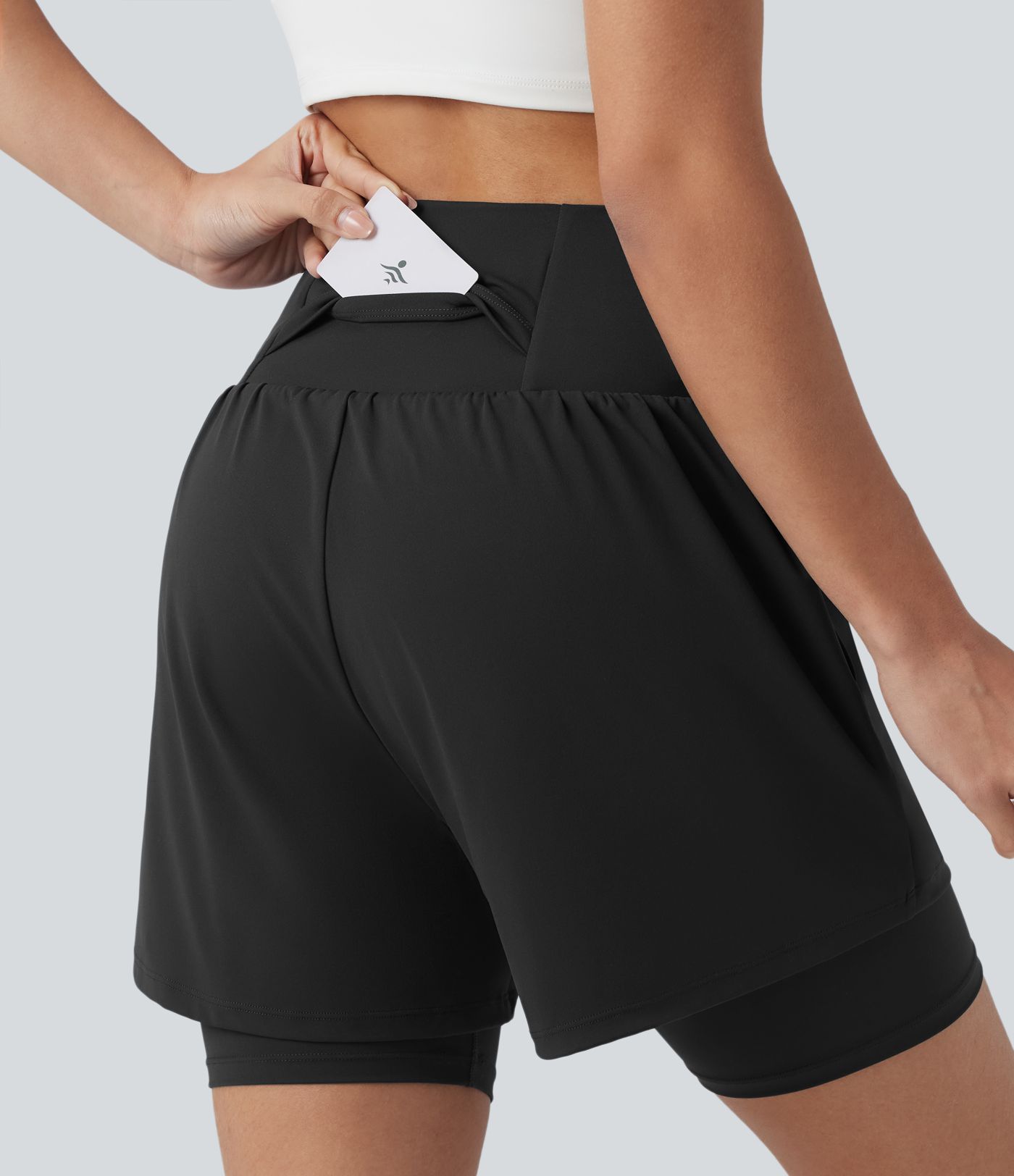 SoftlyZero™ Airy Super High Waisted 2-in-1 Cool Touch Yoga Shorts 7'' with Pockets