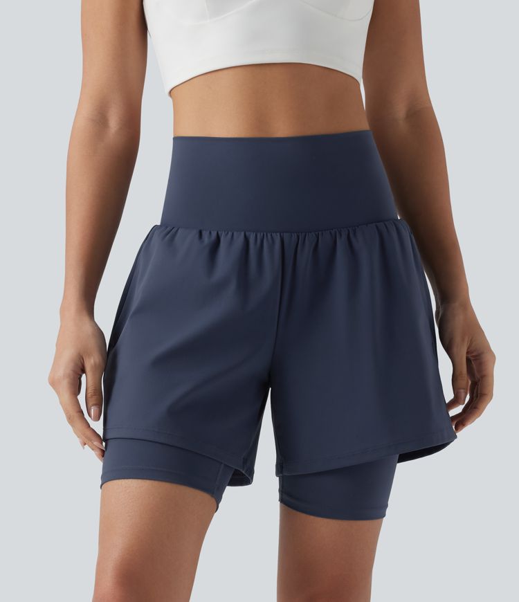 SoftlyZero™ Airy Super High Waisted 2-in-1 InstantCool Yoga Shorts 7'' with Pockets SoftlyZero™ Airy Super High Waisted 2-in-1 InstantCool Yoga Shorts 7'' with Pockets