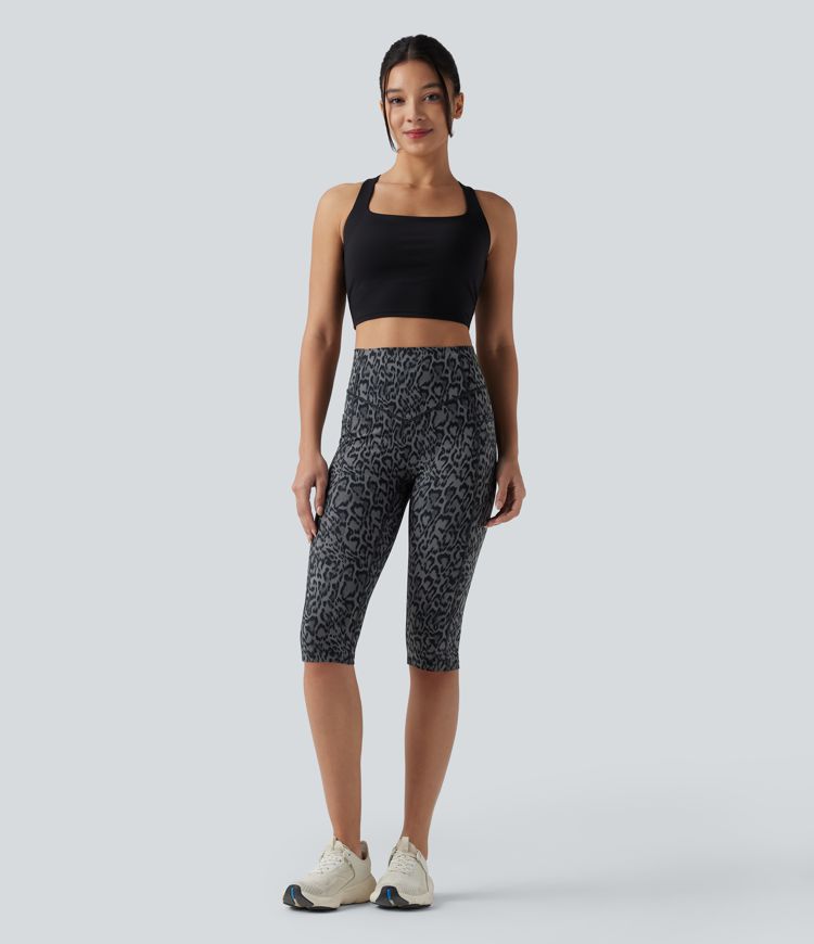Halara UltraSculpt™ Leopard Print High Waisted Scrunch Butt Lifting Tummy Control Pedal Pusher Training Leggings with Pockets