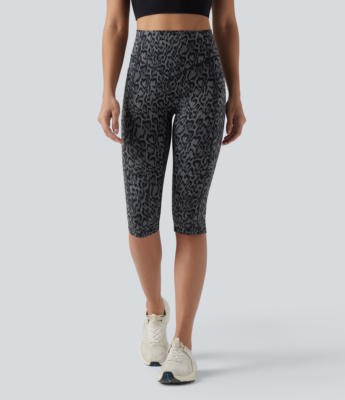 Halara UltraSculpt™ Leopard Print High Waisted Scrunch Butt Lifting Tummy Control Pedal Pusher Training Leggings with Pockets