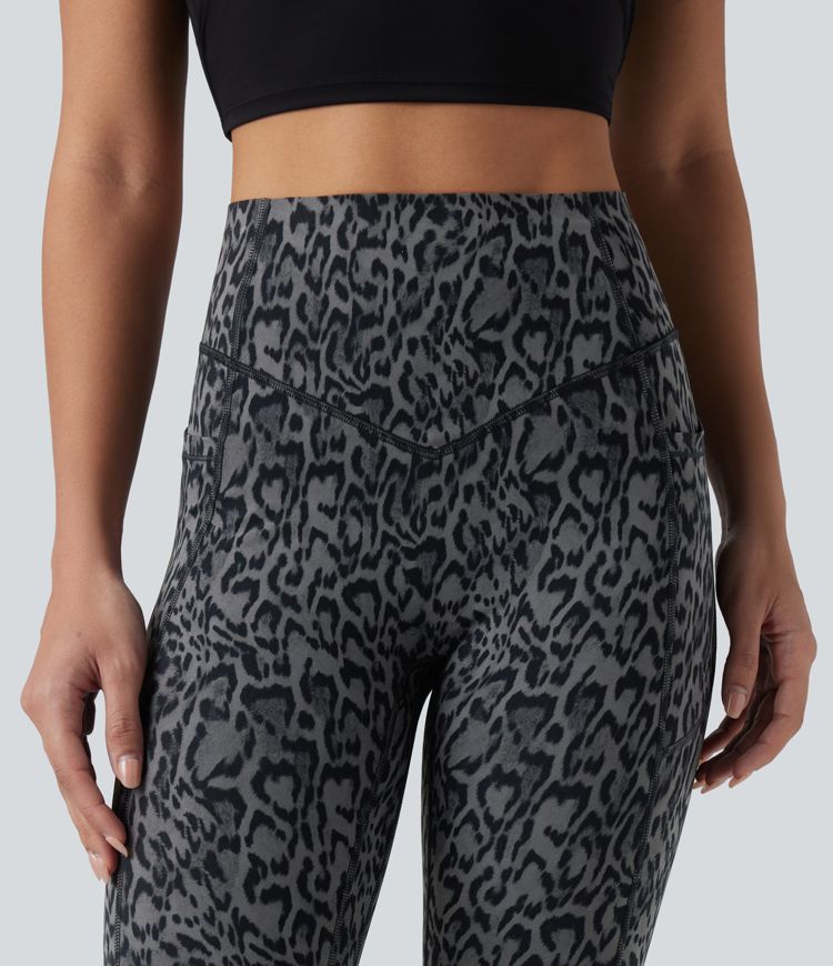 Halara UltraSculpt™ Leopard Print High Waisted Scrunch Butt Lifting Tummy Control Pedal Pusher Training Leggings with Pockets