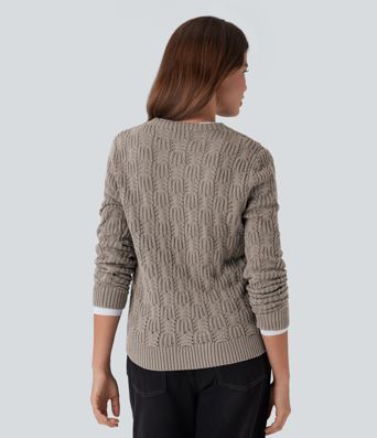 Round Neck Long Sleeve Casual Sweater