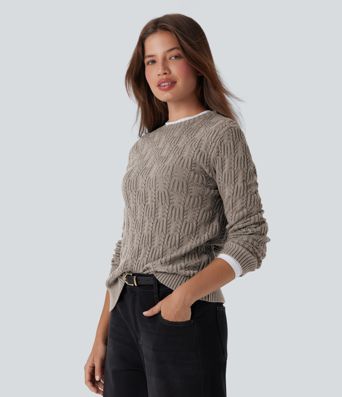 Round Neck Long Sleeve Casual Sweater