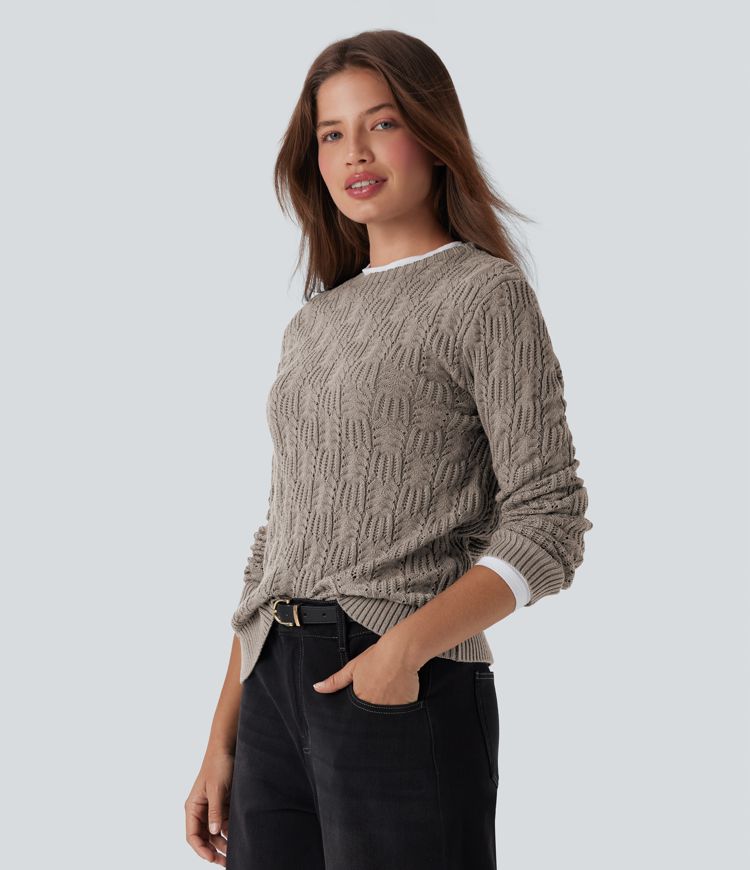Round Neck Long Sleeve Casual Sweater