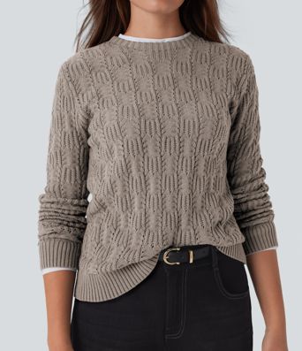 Round Neck Long Sleeve Casual Sweater