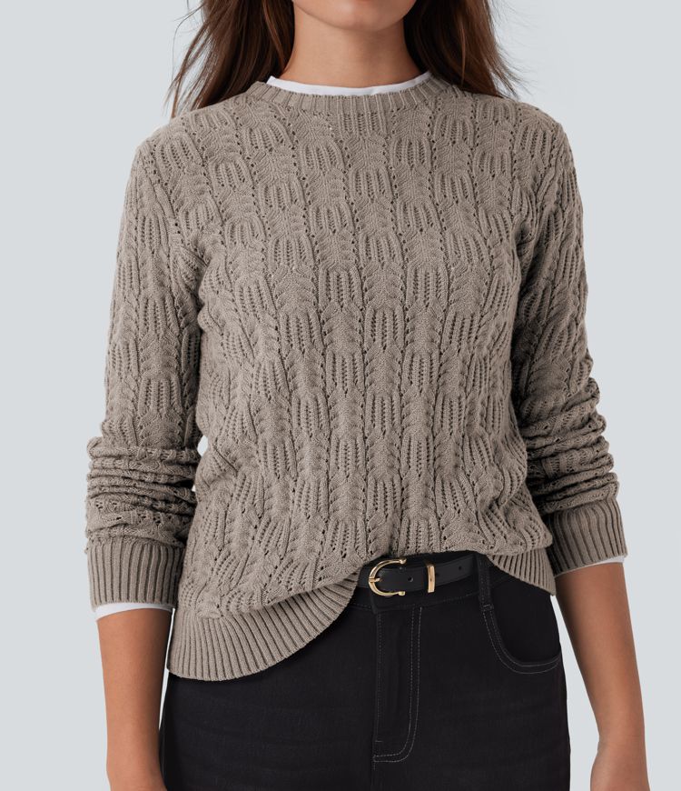 Round Neck Long Sleeve Casual Sweater