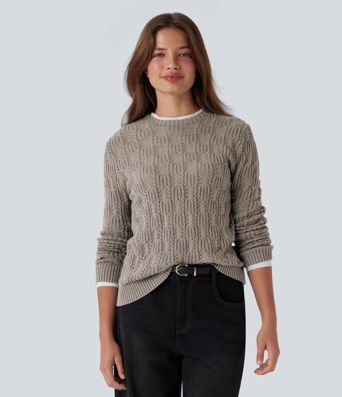Round Neck Long Sleeve Casual Sweater