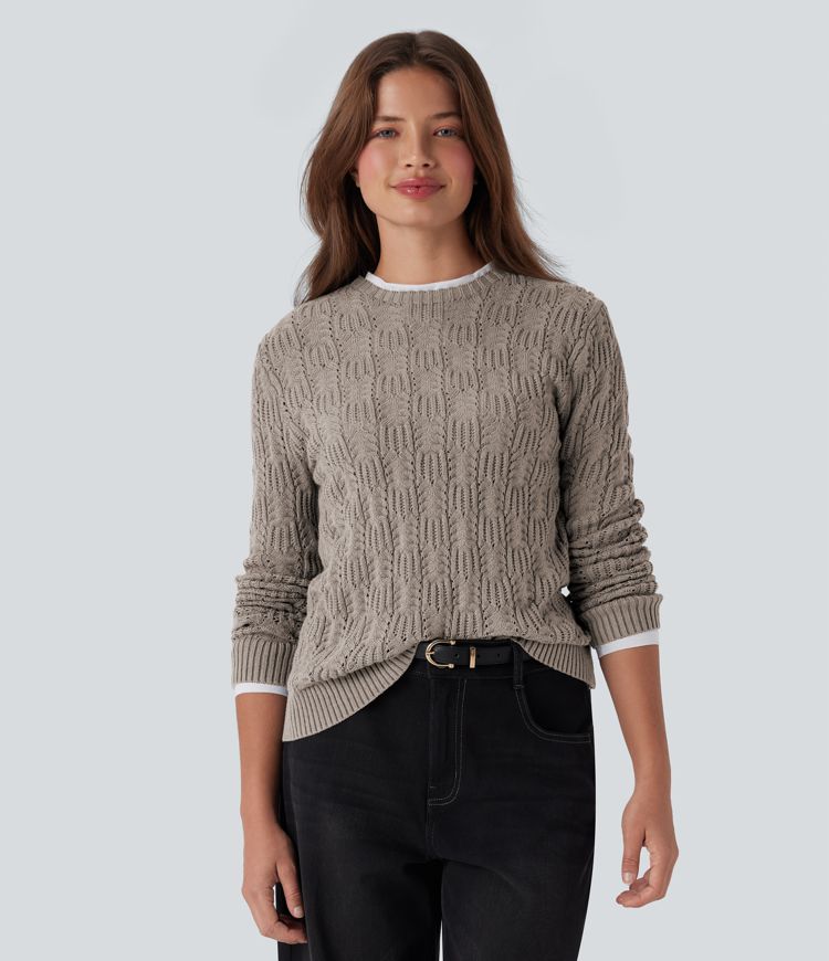 Round Neck Long Sleeve Casual Sweater