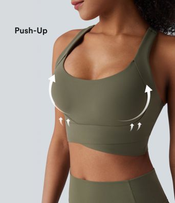 Halara UltraSculpt™ Medium Support Push-Up Crisscross Adjustable Straps Training Sports Bra