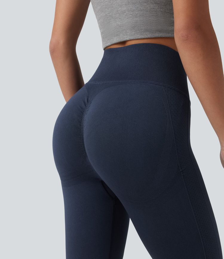 Nahtlose Passform Hohe Taille Bauchkontrolle Po-Lifting Yoga-Leggings