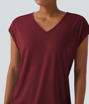 Casual V-neck short-sleeved T-shirt