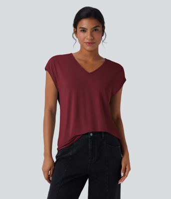 Casual V-neck short-sleeved T-shirt