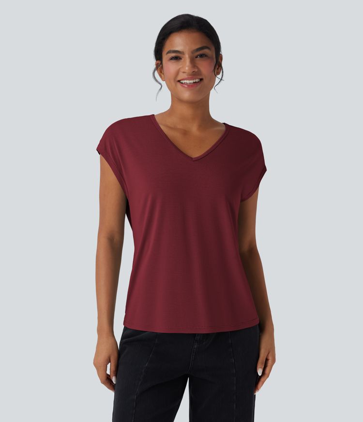 Casual V-neck short-sleeved T-shirt
