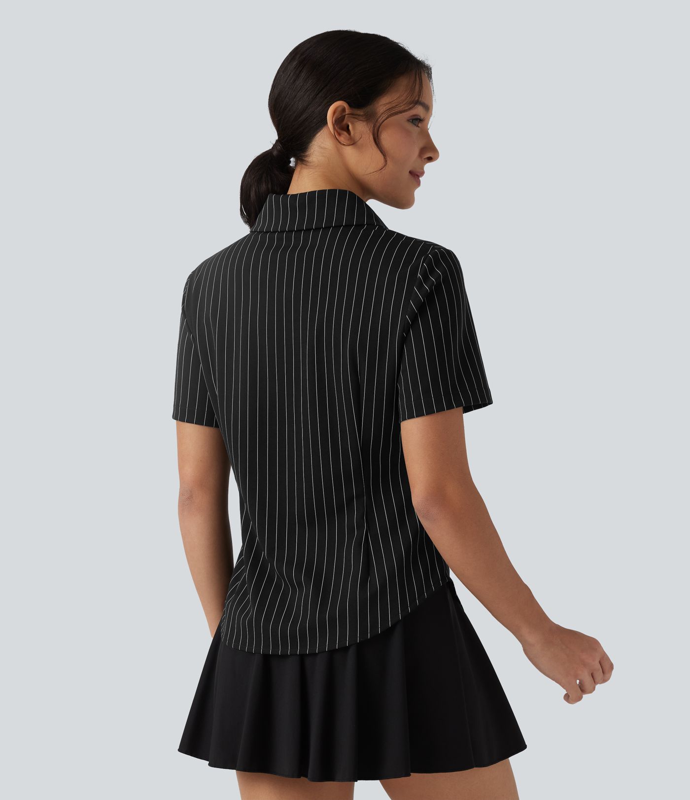 Short Sleeve Cool Touch Stripe Casual Shirt