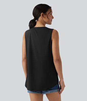 Round Neck Contrast Lace Casual Tank Top