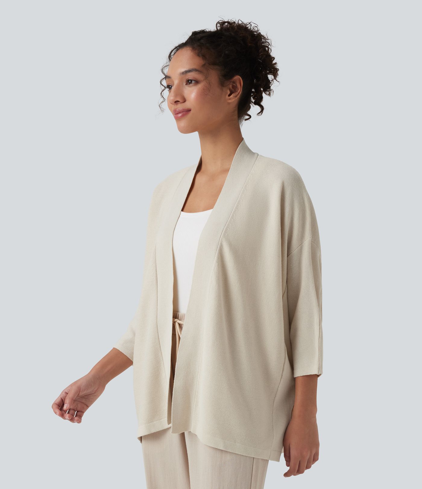 Gilet décontracté ouvert à manches 3/4