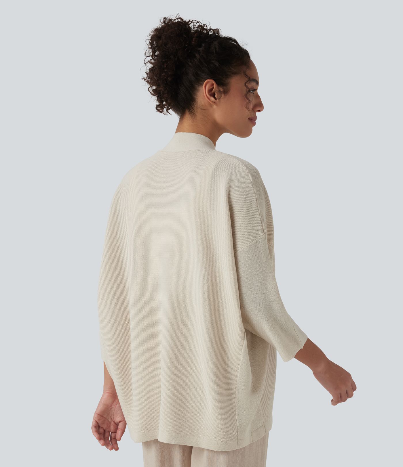 Gilet décontracté ouvert à manches 3/4