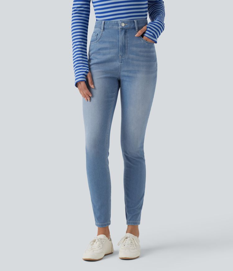 Halara Flex™ - Lässige Skinny-Jeans mit hohem Bund und mehreren Taschen