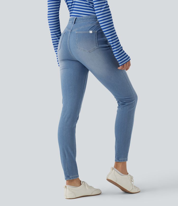 Halara Flex™ - Lässige Skinny-Jeans mit hohem Bund und mehreren Taschen